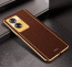 Vaku ® Oppo A79 5G Luxemberg Leather Pattern Gold Electroplated Soft TPU Back Cover