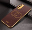 Vaku ® Oppo A55 Skylar Leather Pattern Gold Electroplated Soft TPU Back Cover