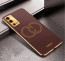 Vaku ® Oppo A55 Skylar Leather Pattern Gold Electroplated Soft TPU Back Cover