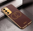 Vaku ® Samsung Galaxy S23 Plus Skylar Leather Pattern Gold Electroplated Soft TPU Back Cover