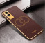 Vaku ® Vivo V21e 5G Skylar Leather Finish Gold Electroplated Soft TPU Back Cover