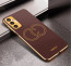 Vaku ® Samsung Galaxy M52 5G Skylar Leather Pattern Gold Electroplated Soft TPU Back Cover