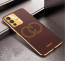 Vaku ® Vivo V23 5G Skylar Leather Pattern Gold Electroplated Soft TPU Back Cover
