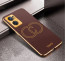 Vaku ® Oppo Reno7 5G Skylar Leather Pattern Gold Electroplated Soft TPU Back Cover