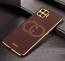 Vaku ® Oppo F17 Skylar Leather Pattern Gold Electroplated Soft TPU Back Cover