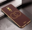 Vaku ® OnePlus 8 Skylar Leather Pattern Gold Electroplated Soft TPU Back Cover