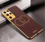 Vaku ® Samsung Galaxy S21 Ultra Skylar Leather Pattern Gold Electroplated Soft TPU Back Cover