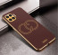 Vaku ® Oppo F17 Skylar Leather Pattern Gold Electroplated Soft TPU Back Cover