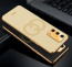 Vaku ® Oppo F19s Skylar Leather Pattern Gold Electroplated Soft TPU Back Cover