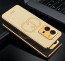 Vaku ® Vivo V25 5G Skylar Leather Pattern Gold Electroplated Soft TPU Back Cover