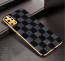 Vaku ® Samsung Galaxy S20 Plus Cheron Series Leather Stitched Gold Electroplated Soft TPU Back Cover