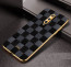 Vaku ® OnePlus 8 Cheron Series Leather Stitched Gold Electroplated Soft TPU Back Cover