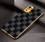 Vaku ® Redmi Note 10S Cheron Series Leather Stitched Gold Electroplated Soft TPU Back Cover