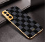 Vaku ® Samsung Galaxy S21 Plus Cheron Series Leather Stitched Gold Electroplated Soft TPU Back Cover