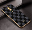 Vaku ® OnePlus 8 Cheron Series Leather Stitched Gold Electroplated Soft TPU Back Cover
