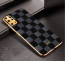 Vaku ® Samsung Galaxy S20 Plus Cheron Series Leather Stitched Gold Electroplated Soft TPU Back Cover