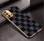 Vaku ® Oppo A74 Cheron Leather Stitched Gold Electroplated Soft TPU Back Cover