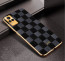 Vaku ® Vivo Y73 Cheron Series Leather Stitched Gold Electroplated Soft TPU Back Cover