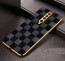 Vaku ® POCO X2 Cheron Series Leather Stitched Gold Electroplated Soft TPU Back Cover