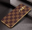Vaku ® OnePlus 8 Cheron Series Leather Stitched Gold Electroplated Soft TPU Back Cover