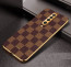 Vaku ® POCO X2 Cheron Series Leather Stitched Gold Electroplated Soft TPU Back Cover