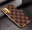Vaku ® Samsung Galaxy S20 FE Cheron Series Leather Stitched Gold Electroplated Soft TPU Back Cover