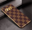 Vaku ® Samsung Galaxy S10 Cheron Series Leather Stitched Gold Electroplated Soft TPU Back Cover