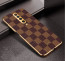 Vaku ® POCO X2 Cheron Series Leather Stitched Gold Electroplated Soft TPU Back Cover