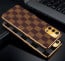 Vaku ® Oppo A74 Cheron Leather Stitched Gold Electroplated Soft TPU Back Cover