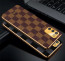 Vaku ® Samsung Galaxy M02s Cheron Series Leather Stitched Gold Electroplated Soft TPU Back Cover