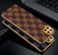 Vaku ® Samsung Galaxy M32 Cheron Series Leather Stitched Gold Electroplated Soft TPU Back Cover