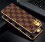 Vaku ® Samsung Galaxy A51 Cheron Series Leather Stitched Gold Electroplated Soft TPU Back Cover