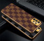 Vaku ® Samsung Galaxy A33 5G Cheron Series Leather Stitched Gold Electroplated Soft TPU Back Cover