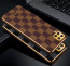 Vaku ® Samsung Galaxy A12 Cheron Series Leather Stitched Gold Electroplated Soft TPU Back Cover