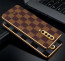 Vaku ® POCO X2 Cheron Series Leather Stitched Gold Electroplated Soft TPU Back Cover