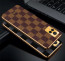 Vaku ® Vivo Y73 Cheron Series Leather Stitched Gold Electroplated Soft TPU Back Cover