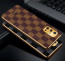 Vaku ® Vivo V17 Cheron Series Leather Stitched Gold Electroplated Soft TPU Back Cover