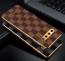 Vaku ® Samsung Galaxy S10 Cheron Series Leather Stitched Gold Electroplated Soft TPU Back Cover