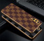 Vaku ® Samsung Galaxy A50s Cheron Series Leather Stitched Gold Electroplated Soft TPU Back Cover