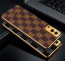 Vaku ® Vivo iQoo Z3 5G Cheron Series Leather Stitched Gold Electroplated Soft TPU Back Cover