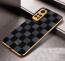 Vaku ® Redmi Note 11 Cheron Series Leather Stitched Gold Electroplated Soft TPU Back Cover