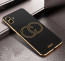 Vaku ® Samsung Galaxy A04e Skylar Leather Pattern Gold Electroplated Soft TPU Back Cover