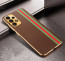 Vaku ® Samsung Galaxy A33 5G Felix Line Leather Stitched Gold Electroplated Soft TPU Back Cover