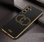 Vaku ® Samsung Galaxy A15 5G Skylar Leather Pattern Gold Electroplated Soft TPU Back Cover