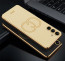 Vaku ® Samsung Galaxy A15 5G Skylar Leather Pattern Gold Electroplated Soft TPU Back Cover