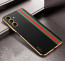 Vaku ® Samsung Galaxy M13 Felix Line Leather Stitched Gold Electroplated Soft TPU Back Cover