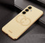 Vaku ® Samsung Galaxy A35 5G Skylar Leather Pattern Gold Electroplated Soft TPU Back Cover