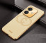 Vaku ® Oppo A3X 5G Skylar Leather Pattern Gold Electroplated Soft TPU Back Cover