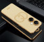 Vaku ® OnePlus Nord CE 3 Lite 5G Skylar Series Leather Stitched Gold Electroplated Soft TPU Back Cover