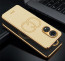 Vaku ® Oppo A38 Skylar Leather Pattern Gold Electroplated Soft TPU Back Cover